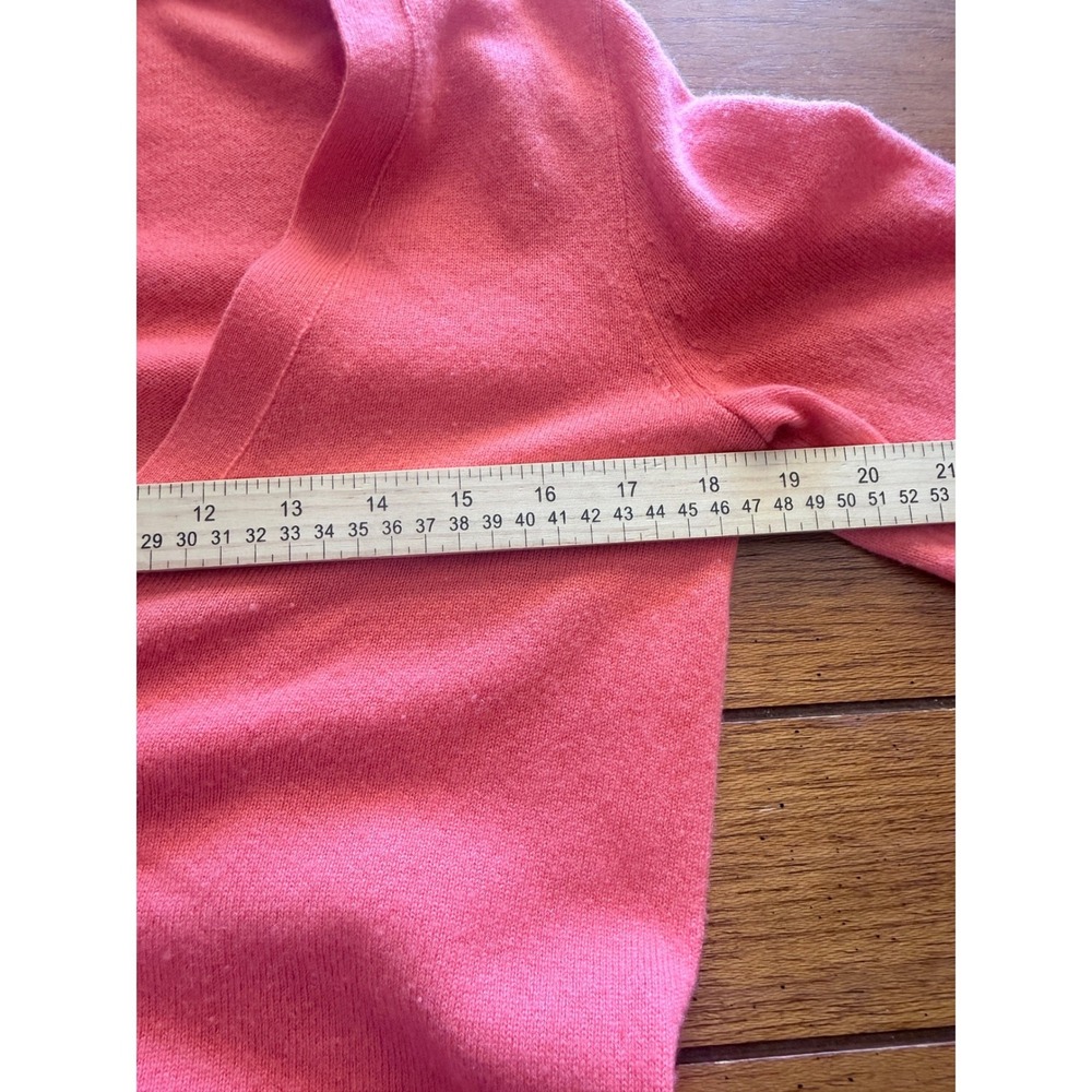 J.Crew Sontuosa 100% Cashmere V-Neck Cardigan Sweater Coral Pink Womens S - Picture 4 of 5